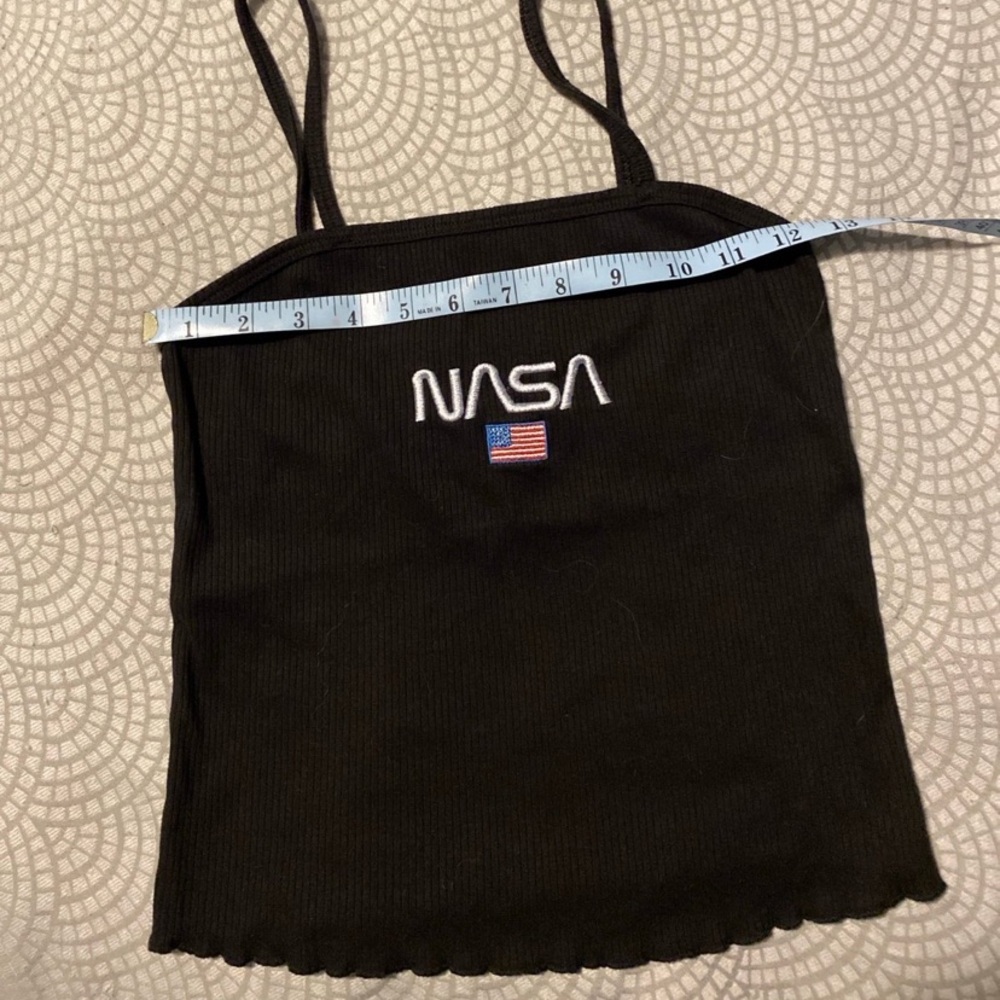 NASA American Flag Ribbed Tank Top Sz M